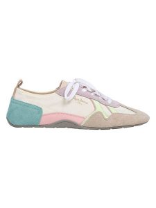 Pepe Jeans FOOTWEAR Skórzane sneakersy ze wzorem rozmiar: 38. Trampki Pepe Jeans FOOTWEAR, bez wzorów, z jeansu, bez zapięcia. Za 146,28 zł.