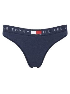 Tommy Hilfiger Stringi UW0UW06039 Granatowy. Niebieskie stringi TOMMY HILFIGER, bez wzorów, z bawełny. Za 89,99 zł.