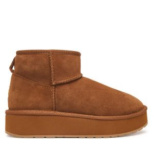 Śniegowce EMU Australia. Brązowe buty zimowe EMU Australia, bez obcasa, bez zapięcia. Za 689,99 zł.