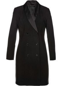 Sukienka żakietowa. Czarne sukienki bonprix, bez wzorów, eleganckie, bez kołnierzyka, bez ramiączek. Za 269,99 zł.