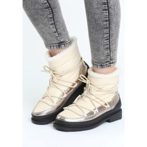 Beżowe Śniegowce Good Reason. Buty zimowe marki Born2be. Za 74,99 zł.
