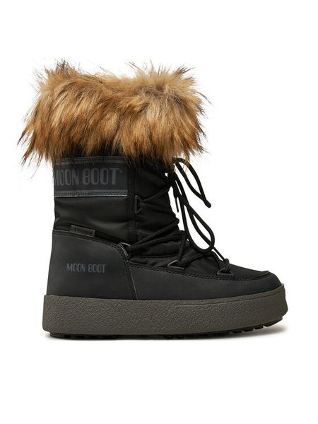 Moon Boot Śniegowce 80D2450060 Czarny. Czarne buty zimowe Moon Boot, ze skóry, bez obcasa, bez zapięcia. Za 639,99 zł.
