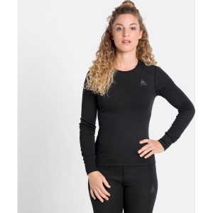 Koszulka termoaktywna z długim rękawem damska ODLO Active Warm. Czarne koszule nocne ODLO, bez wzorów, bez ramiączek. Za 215,10 zł.