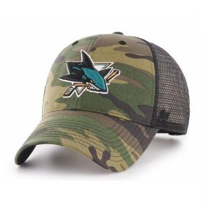 Czapka z daszkiem 47 Brand NHL San Jose Sharks Trucker - H-CBRAN22GWP-CM. Zielone czapki 47 Brand, bez wzorów, sportowe. Za 99,00 zł.