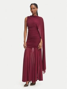Bardot Sukienka wieczorowa Alverie 60452DB Bordowy Regular Fit. Czerwone sukienki Bardot, bez wzorów, z syntetyku, wizytowe, bez kołnierzyka, bez ramiączek. Za 639,99 zł.