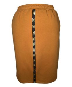Pomarańczowa dresowa spódnica Bea na gumce OSTATNIE SZTUKI PLUS SIZE XXL. Brązowe spódnice Moda Size Plus Iwanek, l, z aplikacjami, z bawełny, eleganckie, plus size, midi. W wyprzedaży za 49,90 zł.