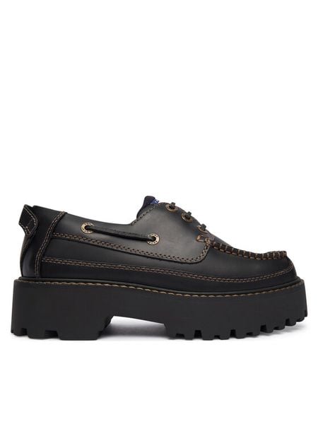 Tommy Jeans Półbuty Archive '01 Boat Shoe Leather EN0EN03003 Czarny. Czarne półbuty Tommy Jeans, bez wzorów, z jeansu, bez obcasa, na płaskiej podeszwie, bez zapięcia. Za 331,99 zł.