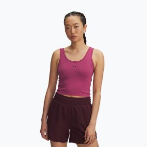 Koszulka Under Armour Vanish Seamless Tank. Czerwone bluzki Under Armour, bez wzorów, sportowe, bez kołnierzyka, bez ramiączek. Za 169,99 zł.