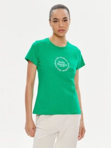 Helly Hansen T-Shirt W Core Graphic T-Shirt 54080 Zielony Regular Fit. Zielone t-shirty Helly Hansen, l, bez wzorów, z bawełny, bez kołnierzyka, bez ramiączek. Za 159,99 zł.