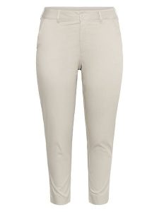 KAFFE curve Spodnie chino w kolorze kremowym rozmiar: 48. Brązowe chinosy KAFFE curve, bez wzorów. Za 123,25 zł.