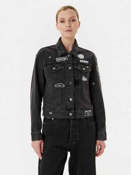 DKNY Kurtka jeansowa P5GCYC72 Szary Regular Fit. Szare kurtki DKNY, xs, bez wzorów, z bawełny, bez kaptura. Za 539,99 zł.