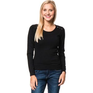 Sweter w kolorze czarnym. Czarne swetry klasyczne marki William de Faye, z kaszmiru, z okrągłym kołnierzem. W wyprzedaży za 136,95 zł.