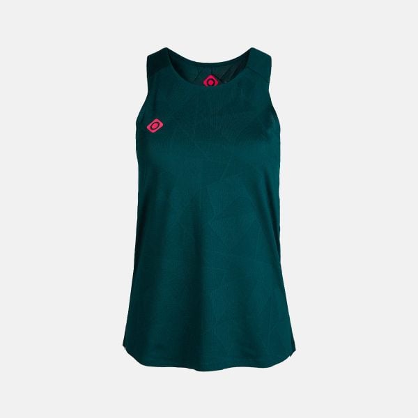 Techniczny top GENOVA, oddychający i szybkoschnący. Zielone topy Izas, l, bez wzorów, sportowe, bez kołnierzyka, bez ramiączek. Za 160,83 zł.