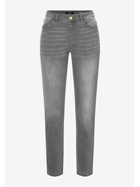 More & More Dżinsy - Slim fit - w kolorze szarym rozmiar: 42. Szare jeansy More & More, z aplikacjami, ze skóry. Za 143,56 zł.