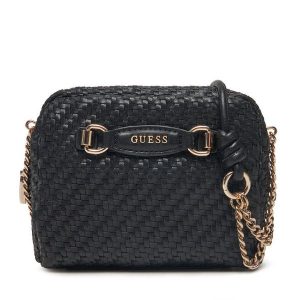Torebka Guess. Czarne listonoszki Guess, z aplikacjami, bez dodatków. Za 319,99 zł.