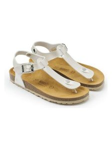 Mandel Sandały "Leon" w kolorze kremowym rozmiar: 38. Brązowe sandały Mandel, bez wzorów, z otwartym noskiem, bez obcasa, bez zapięcia. Za 130,99 zł.