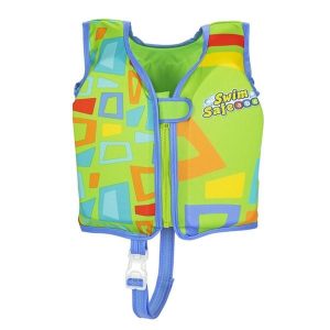 Kamizelka pływacka z piankową wyściółką, duża. Zielone kamizelki BESTWAY, bez wzorów, bez kołnierzyka, bez ramiączek, bez kaptura. Za 88,00 zł.