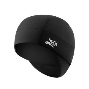 Rewersyjna czapka rowerowa ROCKBROS. Czarne czapki ROCKBROS, bez wzorów, z materiału, sportowe. Za 71,68 zł.