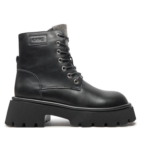 Trapery GOE. Czarne buty zimowe Goe, bez obcasa, bez zapięcia. Za 259,99 zł.