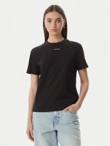 Calvin Klein T-Shirt Classic LV147C857G Czarny Regular Fit. Czarne t-shirty Calvin Klein, xs, bez wzorów, z bawełny, bez kołnierzyka, bez ramiączek. Za 169,99 zł.