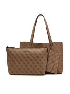 Guess Torebka HWLG96 48230 Beżowy. Brązowe shopper bag Guess, z aplikacjami, bez dodatków. Za 539,99 zł.