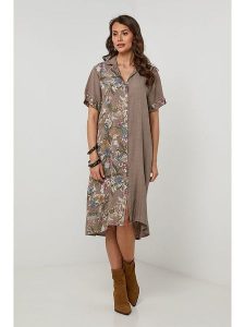 Lin Passion Lniana sukienka w kolorze jasnobrązowym rozmiar: 40/42. Brązowe sukienki Lin Passion, na co dzień, bez wzorów, ze lnu, klasyczne, bez kołnierzyka, bez ramiączek, midi, proste. Za 173,99 zł.