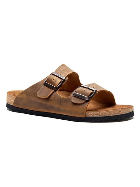 Comfortfusse Skórzane klapki w kolorze brązowym rozmiar: 37. Brązowe klapki Comfortfüße, bez wzorów, ze skóry, z otwartym noskiem, bez obcasa. Za 217,74 zł.