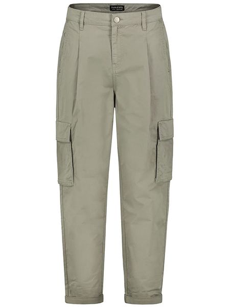 Sublevel Bojówki w kolorze zielonym rozmiar: M. Zielone spodnie z wysokim stanem Sublevel, z aplikacjami, ze skóry, z podwyższonym stanem. Za 95,92 zł.