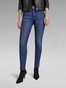 G-Star Dżinsy - Skinny fit - w kolorze granatowym rozmiar: W25/L30. Niebieskie jeansy G-Star, z aplikacjami, z podwyższonym stanem. Za 162,49 zł.