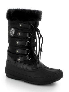 Kimberfeel Kozaki zimowe "Kenza" w kolorze czarnym rozmiar: 38. Czarne kozaki Kimberfeel, na zimę, bez wzorów, z materiału, bez obcasa, bez zapięcia. Za 169,67 zł.