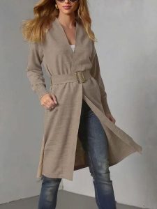 Milan Kiss Kardigan w kolorze szarobrązowym rozmiar: L. Brązowe kardigany Milan Kiss. Za 174,02 zł.