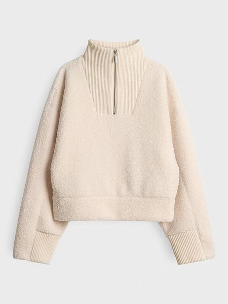 OPUS Bluza "Gick" w kolorze kremowym rozmiar: 38. Brązowe bluzy Opus, bez wzorów, bez kaptura. Za 145,94 zł.
