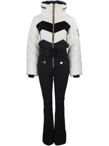 Peak Mountain Kombinezon narciarski "Antiero" w kolorze czarno-białym rozmiar: XL. Białe kurtki sportowe Peak Mountain, m, bez wzorów, z tkaniny, bez kaptura, narciarskie. Za 575,06 zł.