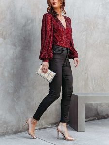 Milan Kiss Bluzka w kolorze bordowym rozmiar: S. Czerwone bluzki Milan Kiss, s, bez wzorów, bez kołnierzyka, bez ramiączek. Za 165,99 zł.