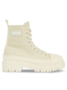 Tommy Hilfiger Botki Tjw Foxing Canvas Boot EN0EN02216 Beżowy. Brązowe botki TOMMY HILFIGER, bez wzorów, z materiału, bez obcasa, na płaskiej podeszwie, bez zapięcia. Za 449,99 zł.
