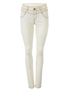 Heine Dżinsy - Skinny fit - w kolorze kremowym rozmiar: 48. Brązowe jeansy Heine, bez wzorów. Za 105,63 zł.