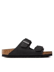 Birkenstock Klapki Arizona Bs 0552113 Czarny. Czarne klapki Birkenstock, bez wzorów, ze skóry, bez obcasa. Za 399,00 zł.