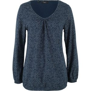 Bluzka bawełniana z czystej bawełny organicznej. Niebieskie bluzki bonprix, bez wzorów, z bawełny, bez kołnierzyka, bez ramiączek. Za 64,99 zł.