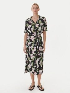 Roxy Sukienka koszulowa Island Escape ERJWD03865 Czarny Regular Fit. Czarne kombinezony Roxy, m, bez wzorów, z wiskozy, bez kołnierzyka, bez ramiączek. Za 339,99 zł.