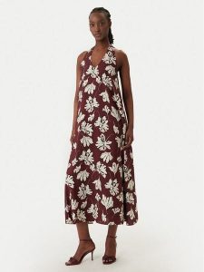 Vero Moda Sukienka letnia Jennifer 10341973 Bordowy Regular Fit. Czerwone kombinezony Vero Moda, na lato, xs, bez wzorów, z wiskozy, bez kołnierzyka, bez ramiączek. Za 199,99 zł.