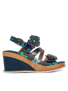 Laura Vita Sandały Ballon 22 Kolorowy. Sandały LAURA VITA, bez wzorów, ze skóry, bez obcasa, na koturnie, bez zapięcia. Za 429,99 zł.