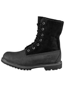 Timberland Skórzane botki "Authentics Teddy" w kolorze czarno-antracytowym rozmiar: 38. Czarne botki Timberland, bez wzorów, z materiału, bez obcasa, bez zapięcia. Za 571,03 zł.