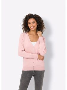 Heine Kardigan w kolorze jasnoróżowym rozmiar: 44. Różowe kardigany Heine, z bawełny. Za 104,99 zł.