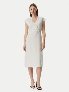 Calvin Klein Sukienka codzienna LV044F016G Beżowy jasny Regular Fit. Brązowe sukienki Calvin Klein, na co dzień, xl, bez wzorów, z lyocellu, bez kołnierzyka, bez ramiączek, proste. Za 544,99 zł.