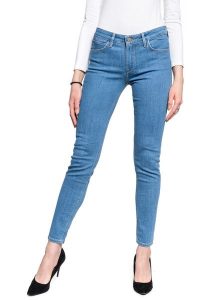 LEE SCARLETT SKINNY DAMSKIE SPODNIE JEANSOWE BRIGHT BLUE L526MANT 112111748. Niebieskie rurki Lee, z jeansu. Za 199,99 zł.