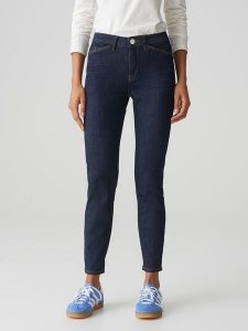 OPUS Dżinsy - Skinny fit - w kolorze granatowym rozmiar: 34/L28. Niebieskie jeansy Opus, z aplikacjami, ze skóry. Za 162,49 zł.