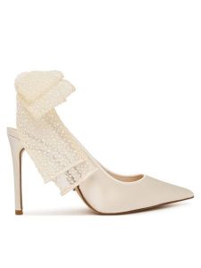 Steve Madden Sandały Teacup-P 11005220 Biały. Białe sandały Steve Madden, bez wzorów, z materiału, bez obcasa, na szpilce, bez zapięcia. Za 539,99 zł.