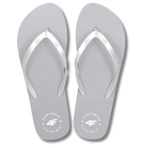 Japonki damskie 4F 4FMM00FFLIF018. Szare klapki 4f, bez wzorów, z gumy, bez obcasa. Za 64,99 zł.