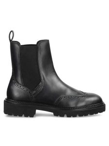 Gant Sztyblety 31551119 Czarny. Czarne botki GANT, bez wzorów, ze skóry, bez obcasa, na płaskiej podeszwie, bez zapięcia. Za 479,99 zł.