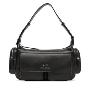 Torebka Armani Exchange. Czarne torebki klasyczne Armani Exchange, bez wzorów, bez dodatków. Za 529,99 zł.